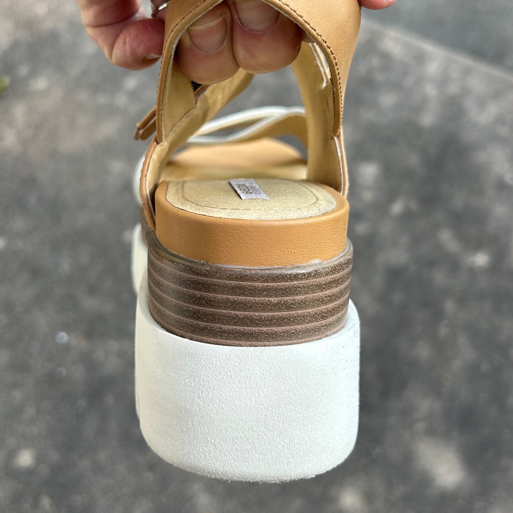 Geox Stylish Tan and White Women's Sandals sz8 - Picture 7 of 13